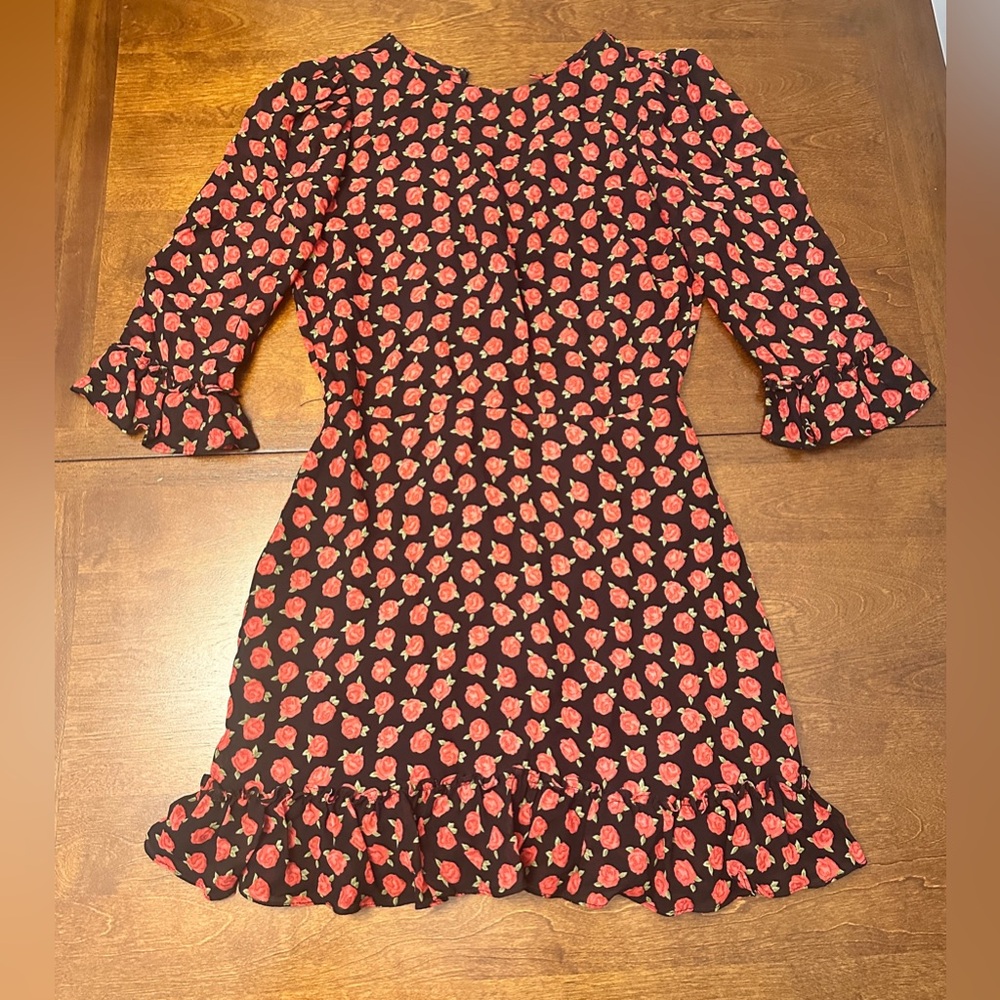 Reformation Doutzen Black Rose dress